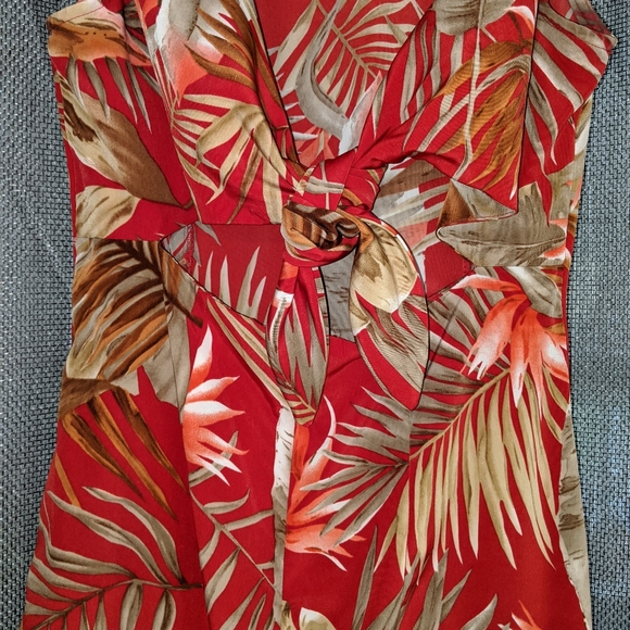 Connected Apparel Red Floral Print Size 8 Dress - Picture 4 of 4